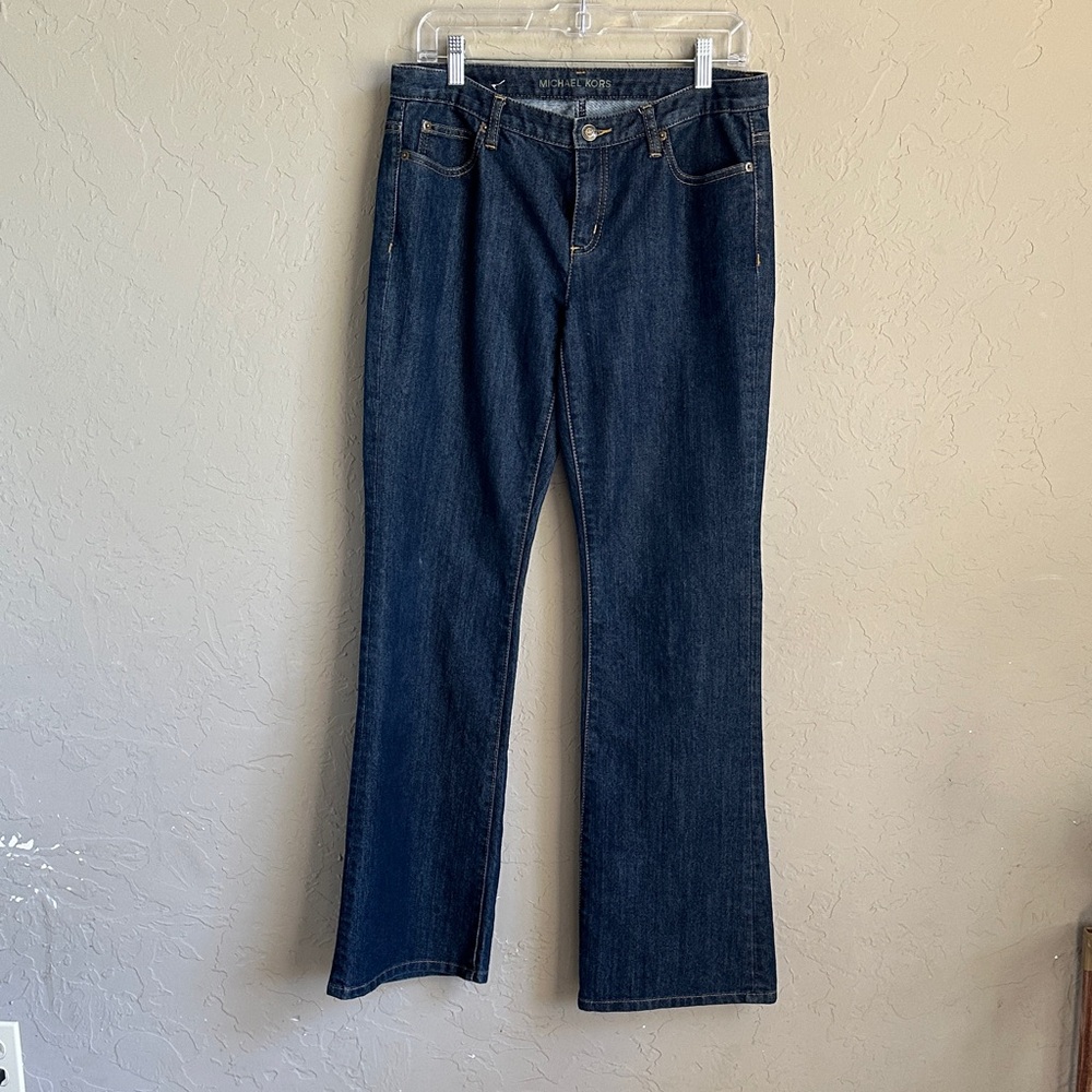 Michael Kors dark‎ wash wide leg jeans size 8
